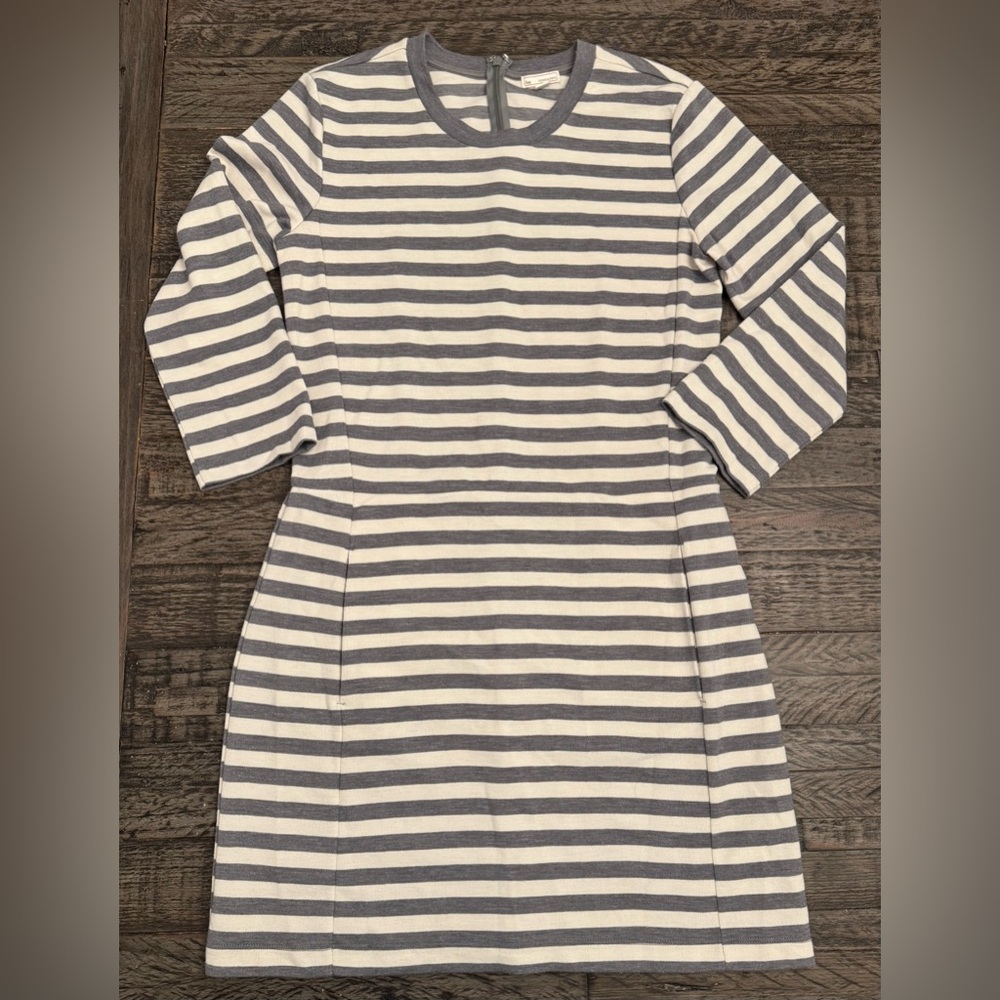 Gap Ponte Knit Midi Length Striped Dress